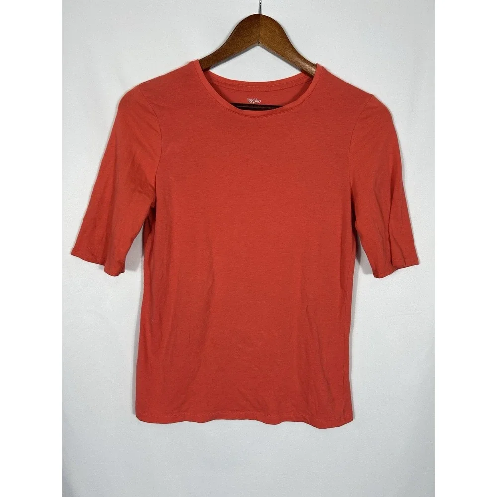 Vintage Mossimo Y2K Fitted Knit Top 00s Half Sleeve Boho Preppy Indie Art Size M